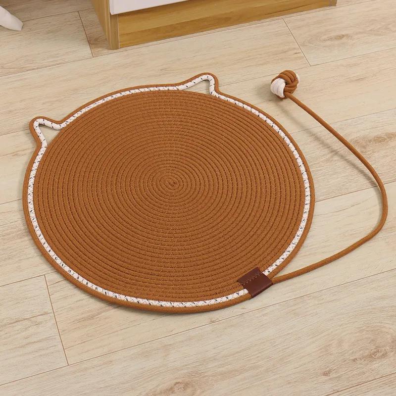 Cat Scratch Pad Cotton Rope Toy Ball Pet Sleeping Cat Scratch Board Circular Cat Bed Pad Cat Nest Pet Pad YLE288