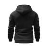 Men's Winter Solid Color Button-Down Collar Multi-Pocket Hoodie Men's Sports Plus Size Casual Sweatshirt