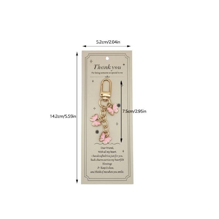 Practical Butterfly Keychain Metal Construction Secure Closure for Keys and Bag Decors Everyday Convenience and Style