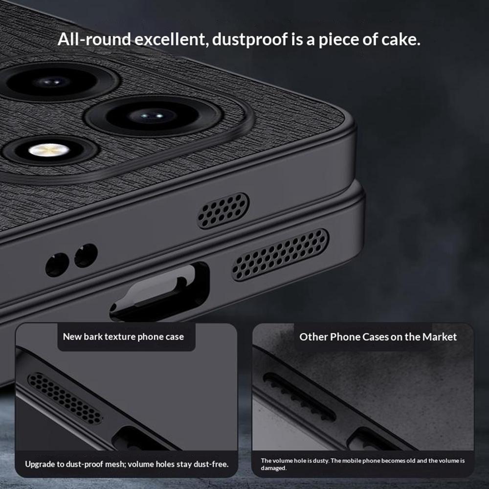 Für OnePlus Turbo 6 5G Hülle Holzstruktur PU-Leder beschichtete PC TPU Handyhülle