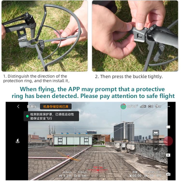 For DJI Mavic 3 / 3 Pro BRDRC Drone Propeller Protective Guard Anti-collision Ring (Grey)