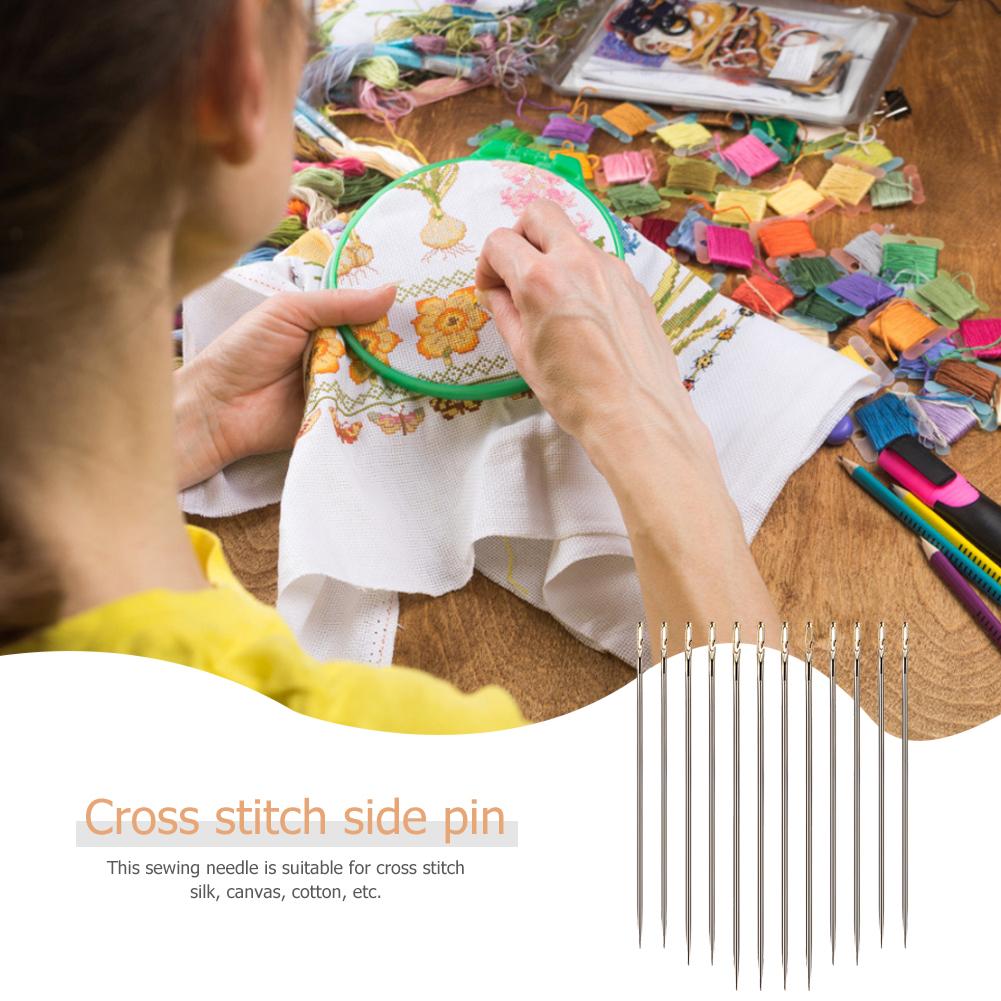 36 Pcs Self Threading Needles Side Threading Hand Stitching Needles Sewing Needles for DIY Embroidery Sewing