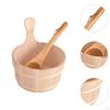 Sauna Bucket with Ladle Wooden Storage Container 4L, Starter Kit, Accessories Set ,for