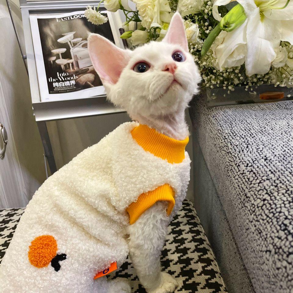 Sphinx Hairless Cat German Pet Cat Dog Autumn/Winter Warm Velvet Clothes High/Short Feet Universal