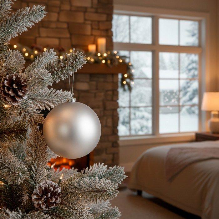 Boules de sapin de Noël - SPRINGOS - 15 cm - Argent - Incassables - 6 pcs