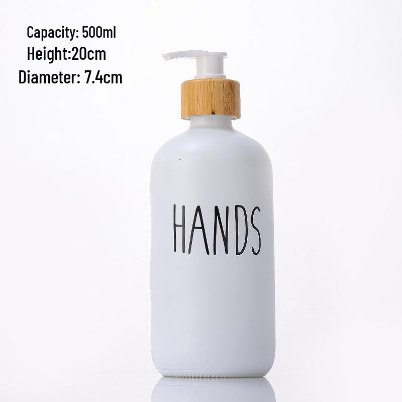

Shower Gel, Hand Soap & Shampoo Bottles with Bamboo-Wood Pump - Black/White Boston Bottle Available
