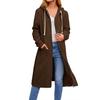 Herbst- und Winter-Kapuzenpullover für Damen, lässiger Kapuzenpullover mit durchgehendem Reißverschluss, bequemer langer Damen-Kapuzenpullover, modisches Sweatshirt mit Taschen