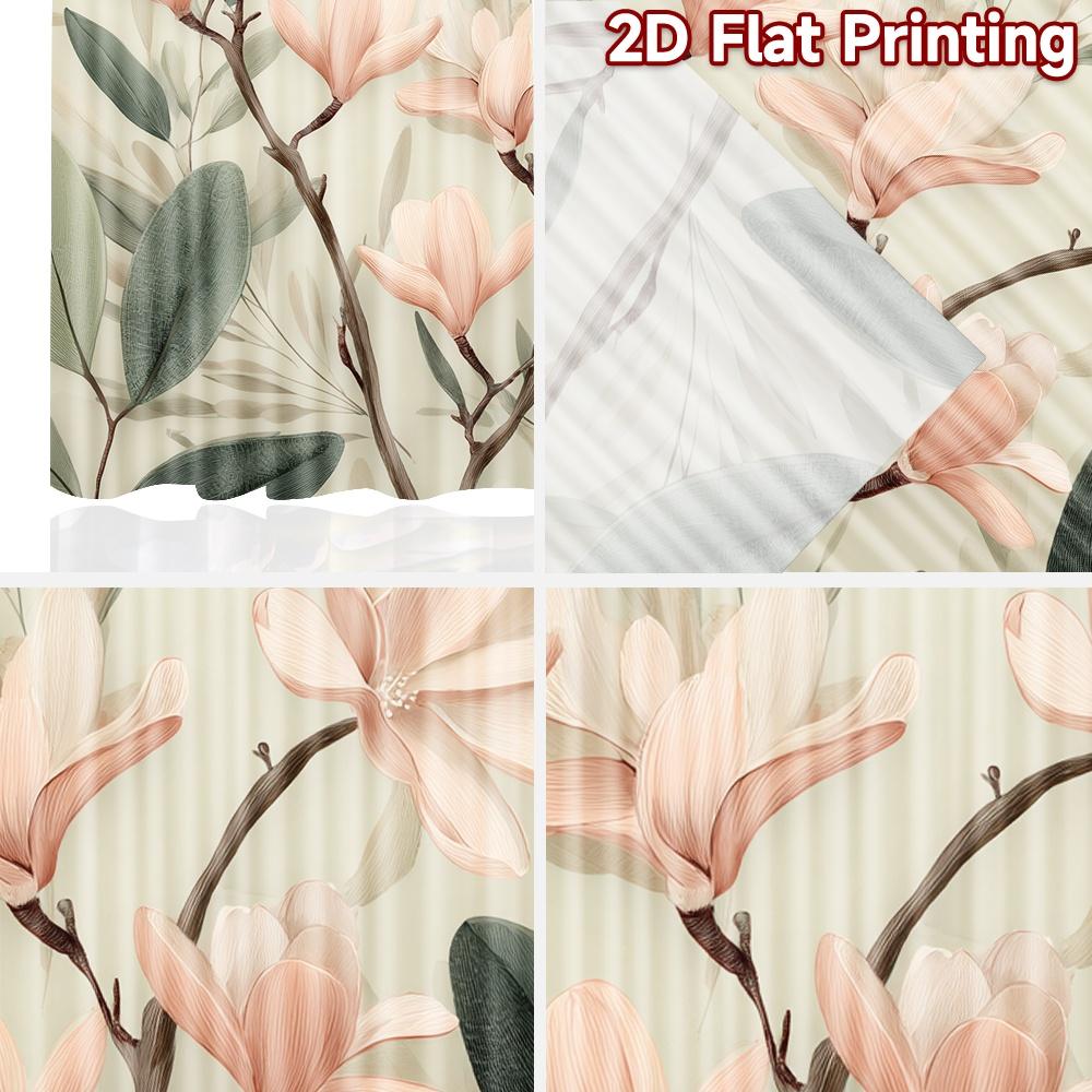 Set Of 2 Flat Printing Curtains Without Rod Floral Spring Design Holiday April Fools Is Day Printed Semi Curtain With Light Filtering Polyester