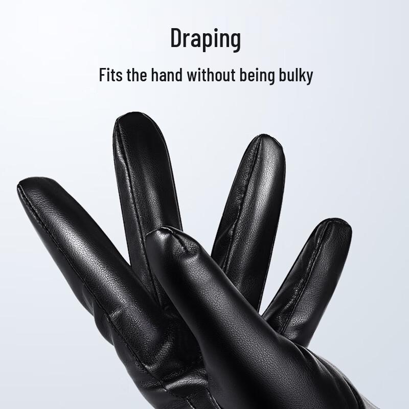 RED DRAGONFLY Men's Winter Genuine Leather Touchscreen Gloves