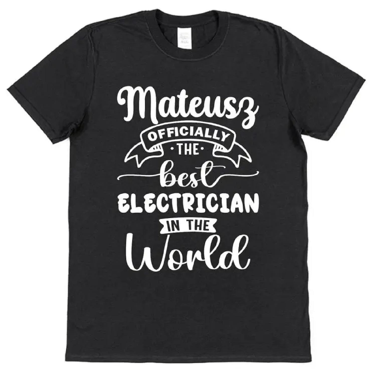 Personalised Best Electrician T Shirt For Husband Dad Electrical Engineer S