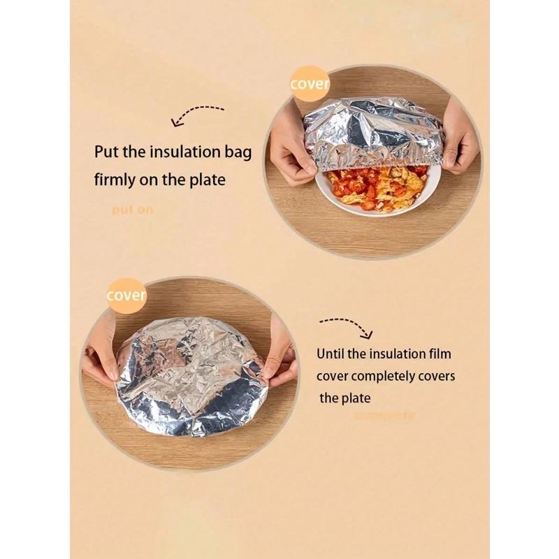 Reusable Aluminum Foil Elastic Food Preservation Covers - Refrigerator Preservation Covers, Aluminum Foil Preservation Covers
