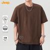 Jeep Men's Loose Fit Breathable Round Neck Short Sleeve T-Shirt