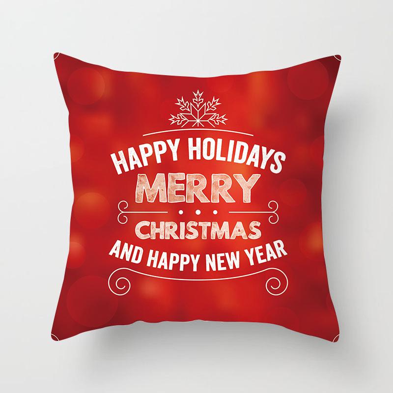 Merry Christmas and Happy New Year Decorative Pillow Cover Sofa Car Office Seat Cushion  Bedroom Room Home Decoration