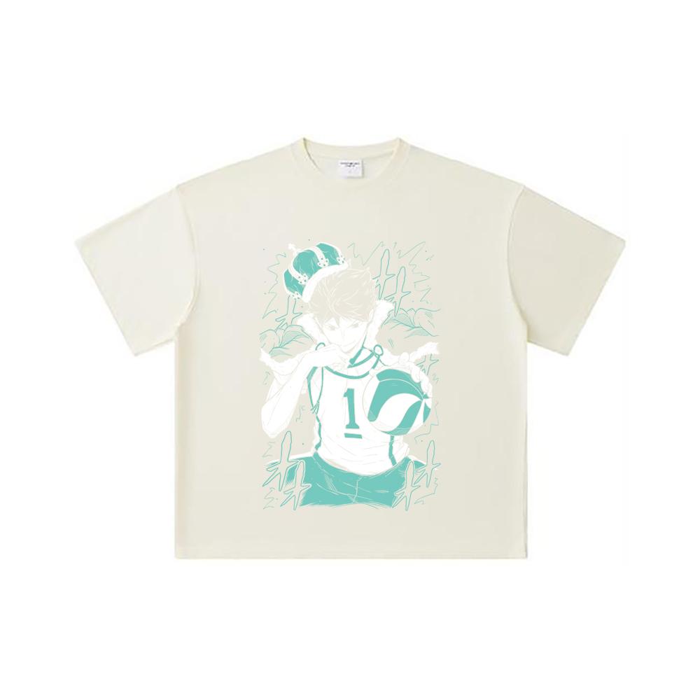 260 GSM Double Yarn 32 Count 100% Cotton Haikyu V3 Oikawa Print Unisex Heavy Cotton T Shirt