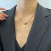 Minimalistický geometrický náhrdelník z titánovej ocele pre ženy - Trendy chladný štýl, viacprvkový prívesok, hip-hopová osobnosť, krátky choker šperk