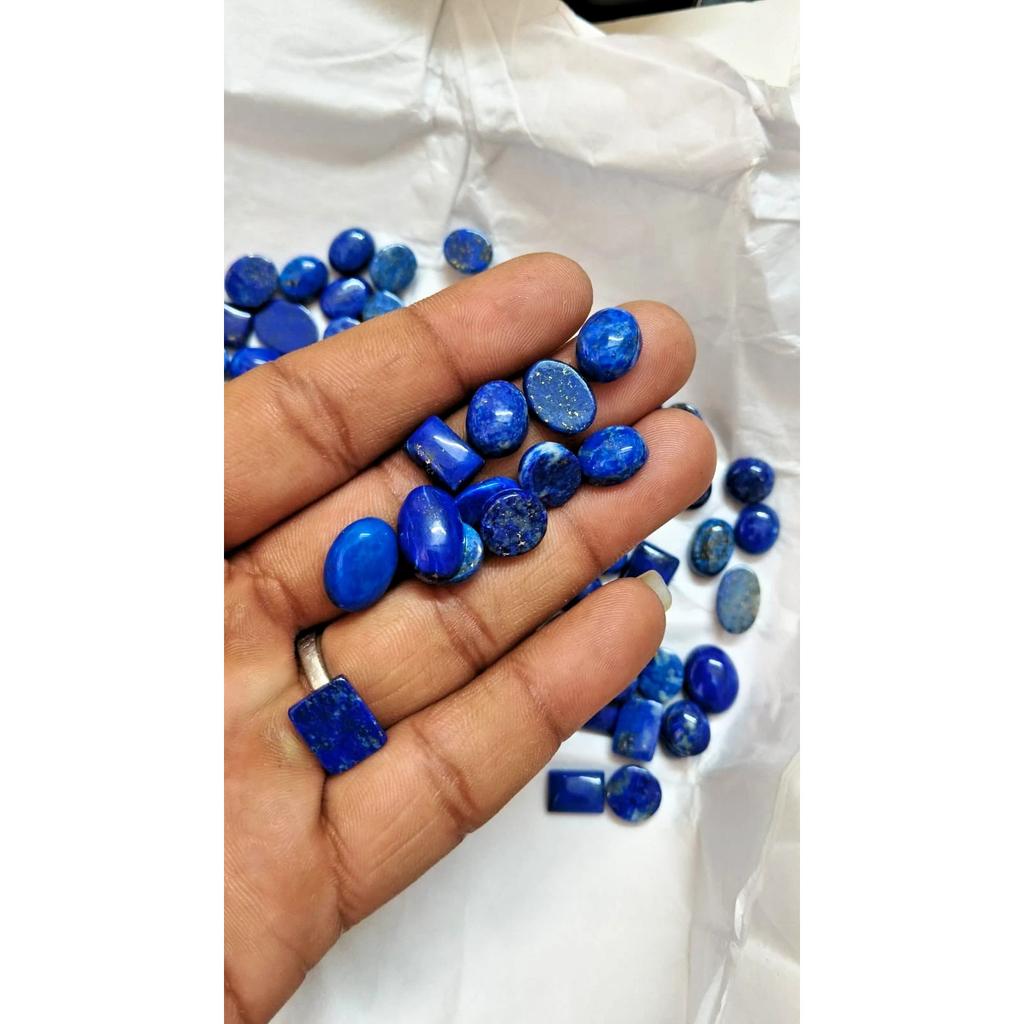 Natural Blue Lapis Lazuli Mixed Shape Cabochon Loose Gemstone Lot for Jewelry