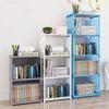 Multi-layer Portable Bookshelf with Fabric Cloth At Back Cube Closet Storage Organizer Bookcase for Studying and Home Use