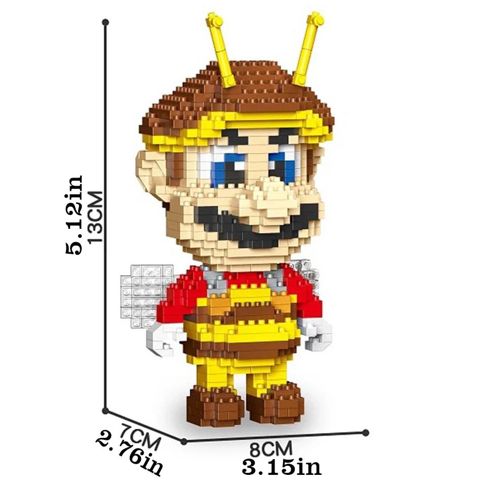 Cartoon Character Blind Box Building Blocks - Luigi & Yoshi Figures Small Particle Blocks Model Dolls For Kids Assembled Toy Gif