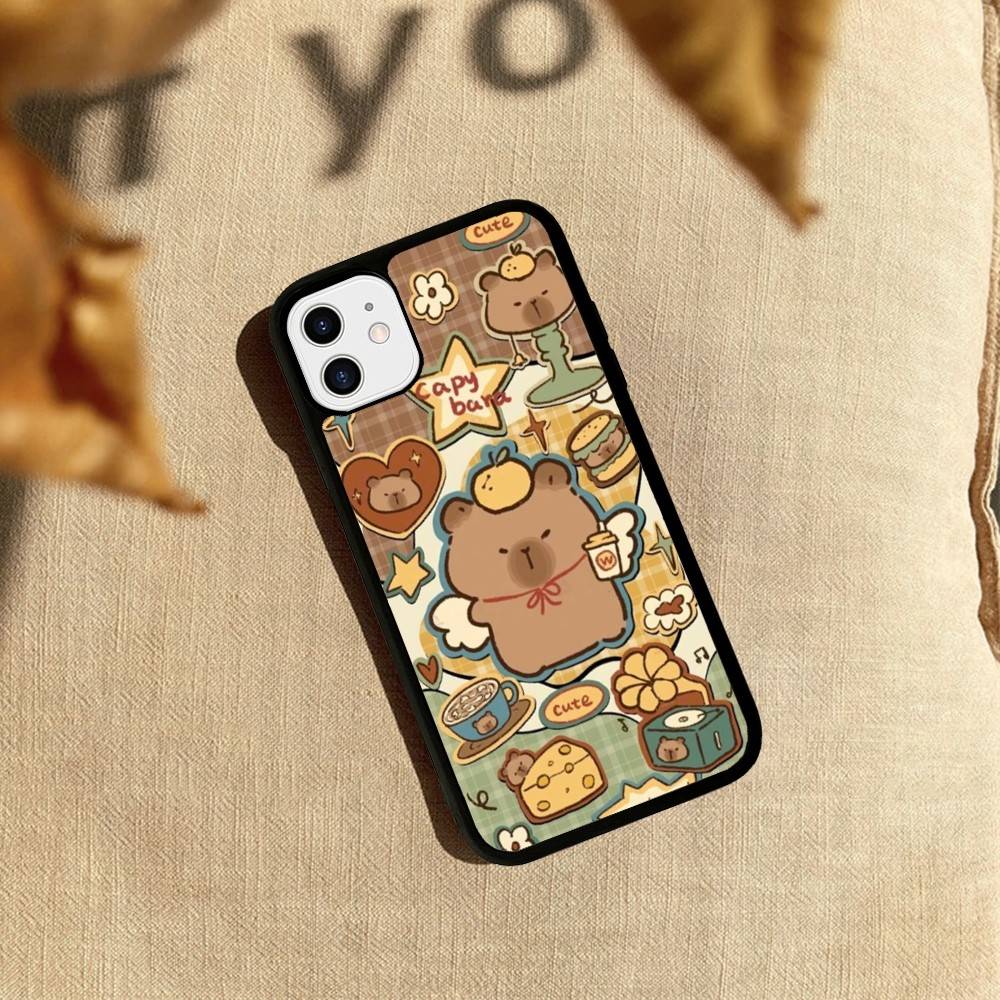 Cartoon Capybara Phone Case For IPhone 17 Pro 16 Plus 16 Pro Max 15 14 13 12 11 PC+TPU Back Cover