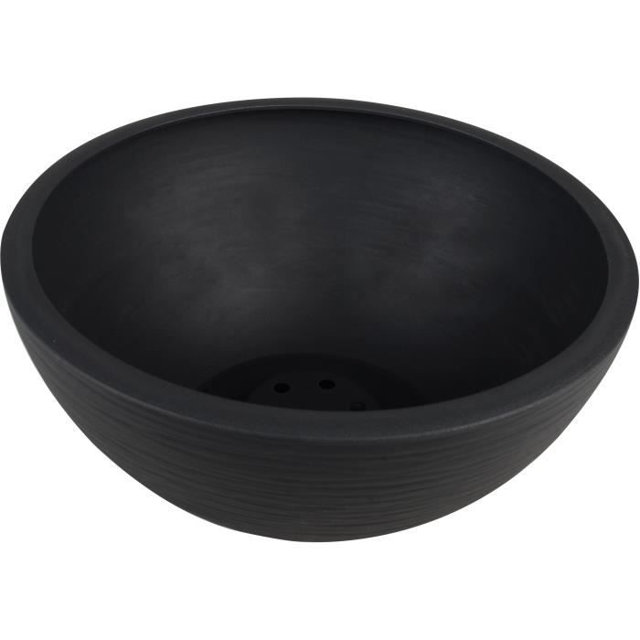 Pot Vasque Ø 25 Cm - EDA - Graphit Up - 3,3 L - Indoor / Outdoor - Ø 24,5 X H. 10,5 Cm - Anthracite Grey