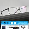 Retro Business Urltra-Light Prescription Eyebrow Glasses Square Anti Blue Ray Photochromic Progressive Optical Myopia Eyeglasses