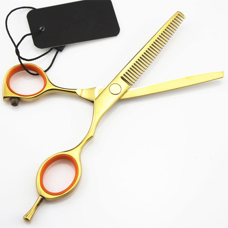 Ciseaux de coiffure professionnels 5,5 '' Or Coupe Effilage Coiffeur Makas Scisors Ciseaux de coupe de cheveux Ciseaux de coiffeur