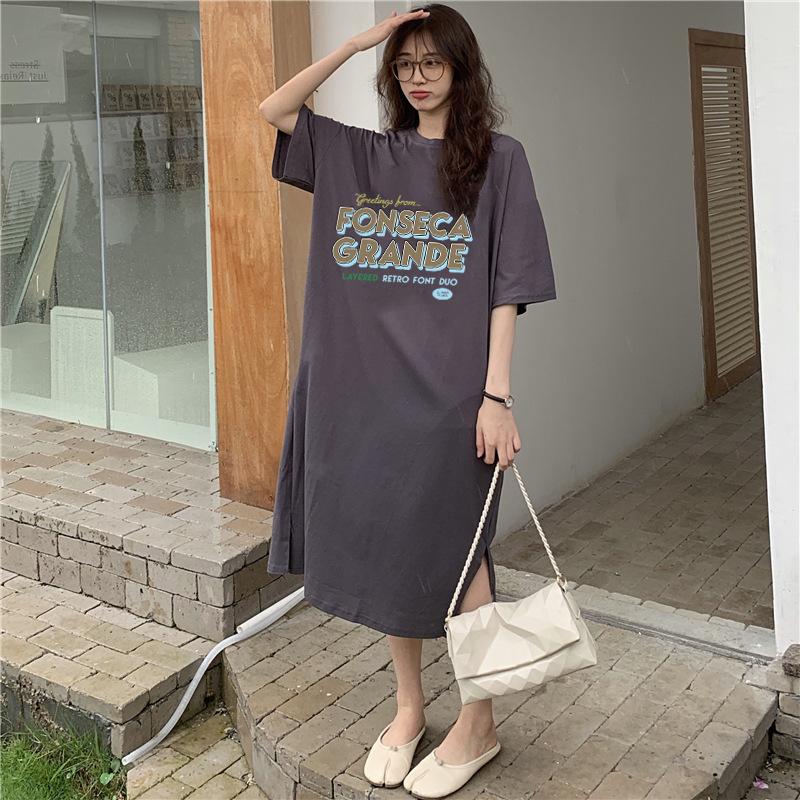 Women's Fashion Loose Age-reducing T-shirt Dress Summer Casual Western Dress
