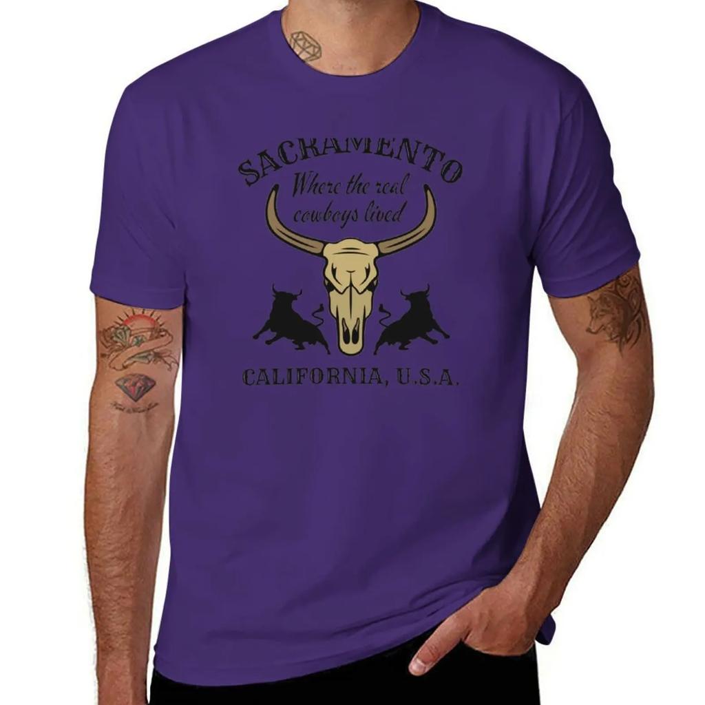 Retro Sacramento, California, U.S.A., Black Text- Vintage Cowboy / Vintage Western T-Shirt vintage mens cotton t shirts