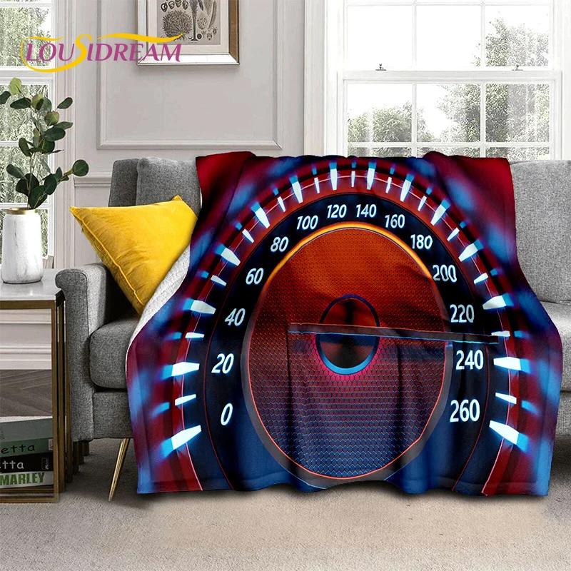 3D Car Dashboard Machine Control Screen Racing Soft Flannel Blanket for Beds Bedroom Sofa,Throw Blanket for Outdoor Leisure Nap