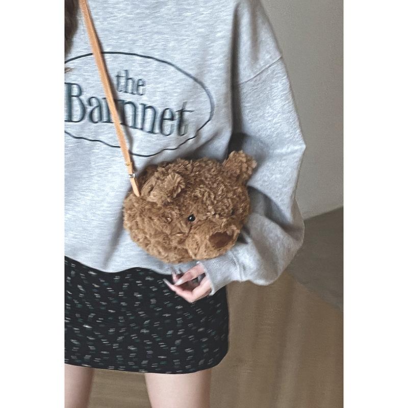 

Fashion cute plush bag women s 2025 new bear doll armpit bag large capacity versatile shoulder messenger bag
