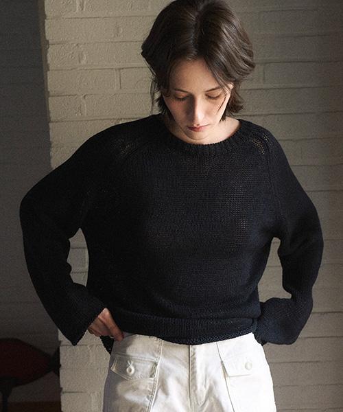 ANGELO BIANCO Natural Flow Paper Knit_Black