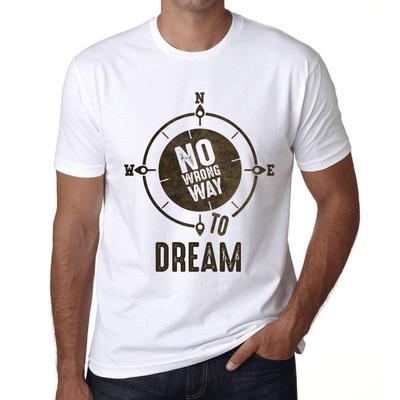 Herren Vintage T-Shirt Grafik T-Shirt No Wrong Way Dream Weiß