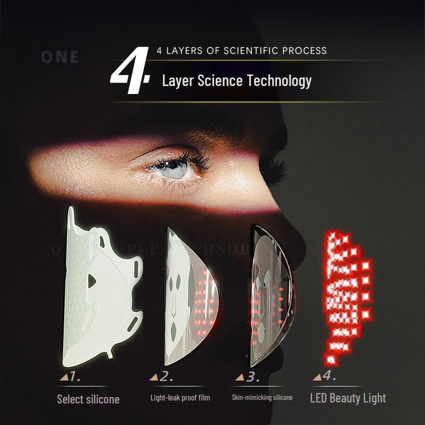 Infrared LED Silicone Beauty Mask for Photorejuvenation with Red & Blue Light