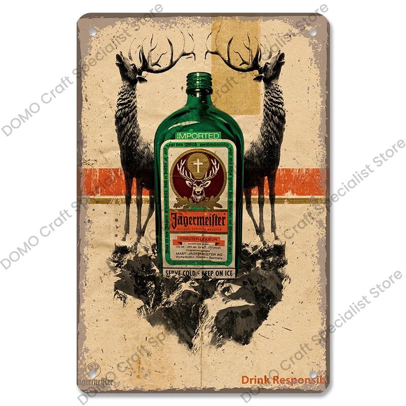 Rum Brand Plaque Vintage Metal Tin Signs Captain Mermaid Metal Poster Retro Wall Art Decor for Bar Pub Club Living Room Home