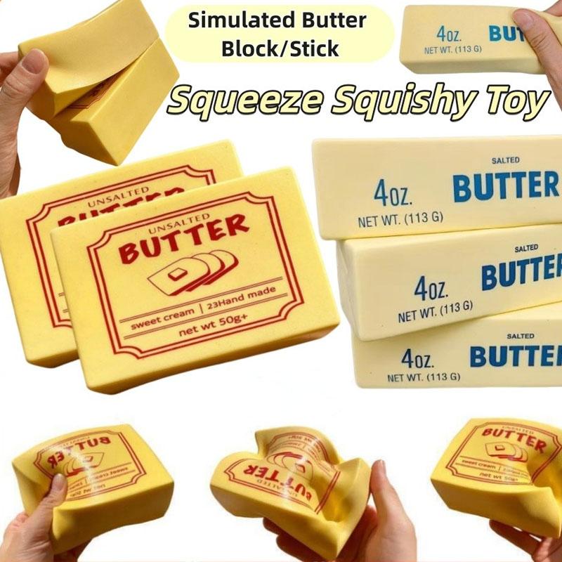 Soft Slow Rebound Butter Stick Realistic Silicone Squeeze Stress Relief Gadget Desk Office Accessory Funny Anti-Anxiety Gift