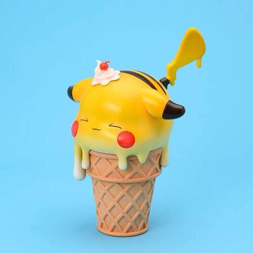 Anime Cartoon Pokmon Ice Cream Series Hand Figure Cone Pikachu Doll Model Psyduck Desktop Ornament Children's Toy Gifts
