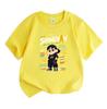 Kids Boys Girls 100% Cotton Crew Neck Short Sleeve T-Shirt, Cute Street Hip Hop Cartoon Print Casual Breathable Soft Tee for Daily Wear, Outing and Sc