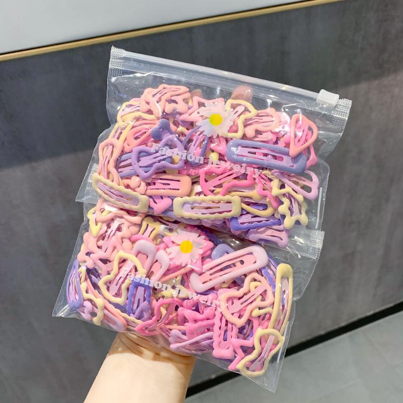 Star Hair Clips Y2K Sweet Dopamine Candy Shade Hollow Barrettes 9 Pack No-damage Hair Accessories for Prom Wear