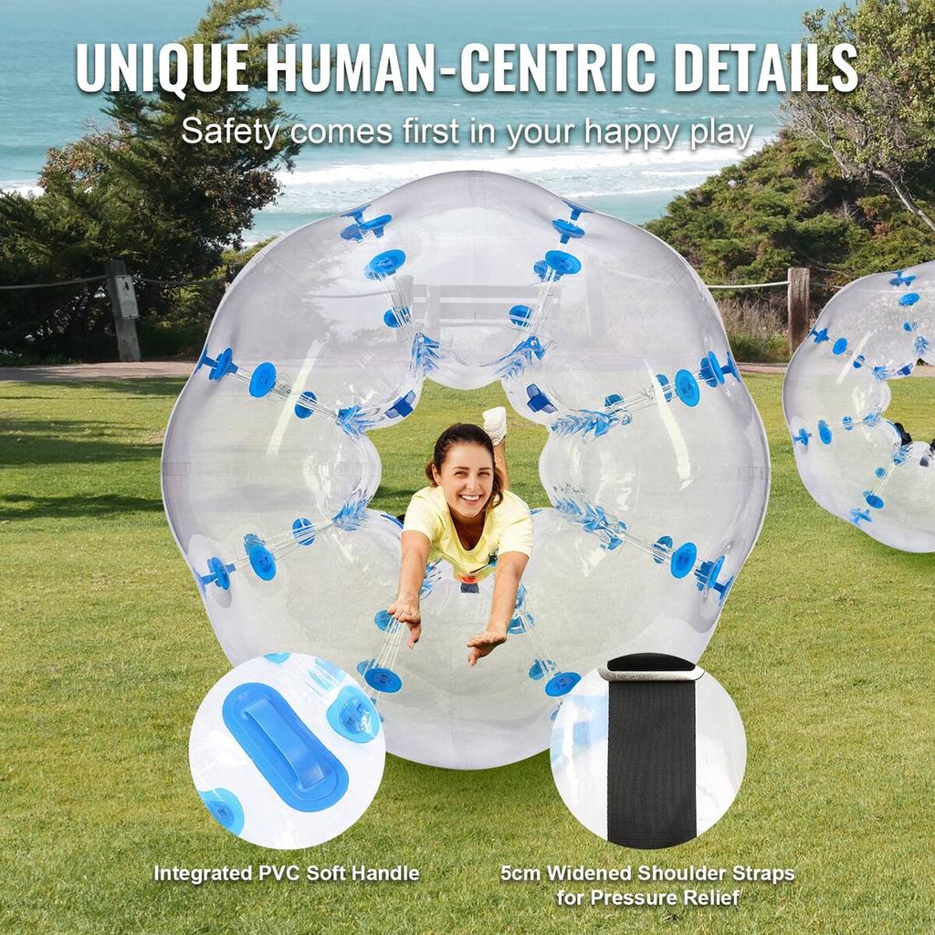 Inflatable Bumper Ball 1-Pack, 5FT/1.5M Body Sumo Zorb Balls for Teen & Adult, 0.8mm Thick PVC Human Hamster Bubble Balls for Outdoor Team Gaming