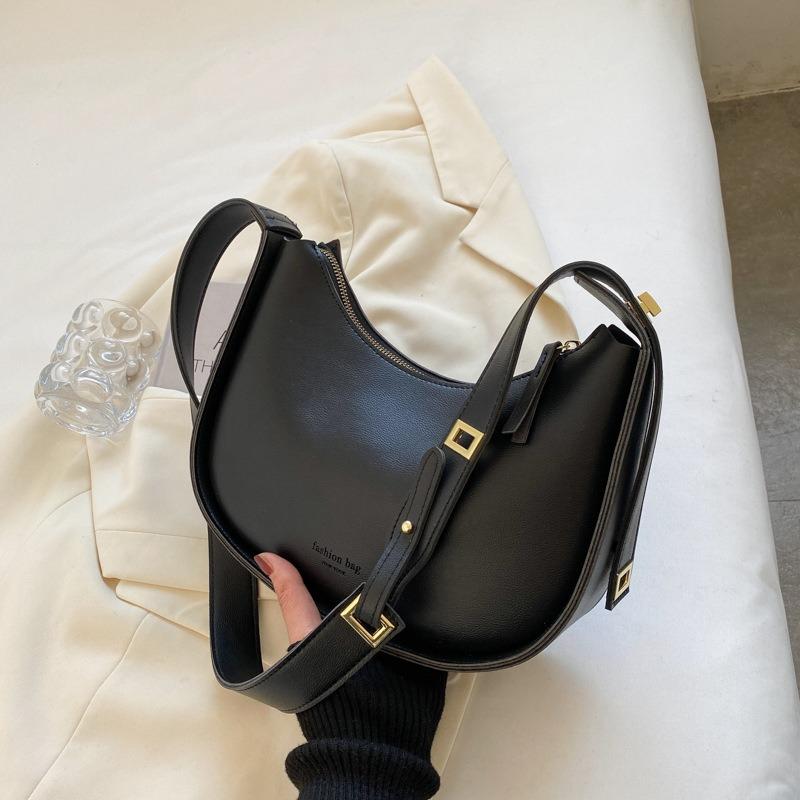 Neue High-End-Tasche, vielseitige Damentasche, Retro-Schultertasche, modischer breiter Schultergurt, Umhänge-Achseltasche.