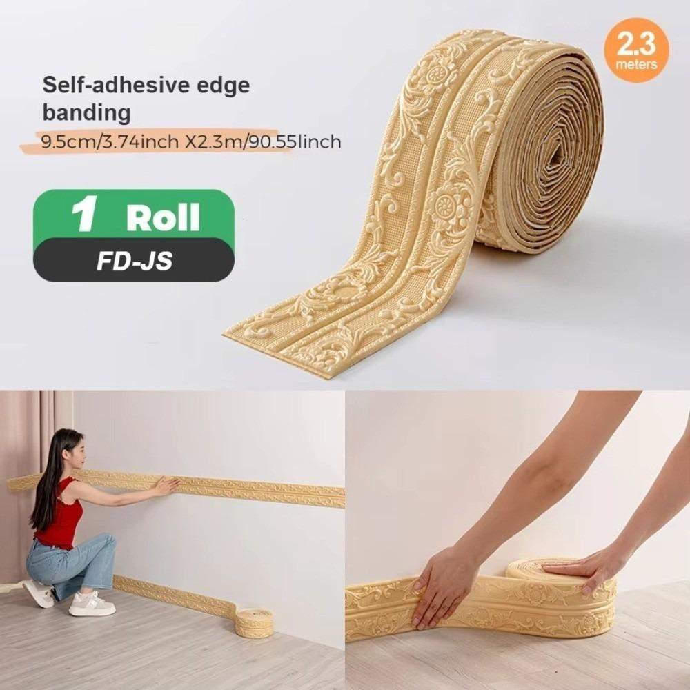 

1 Roll 8mm Thickened SXP Foam Edge Banding Self-Adhesive Waterproof Peel & Stick Trim Lightweight Soundproof золотий