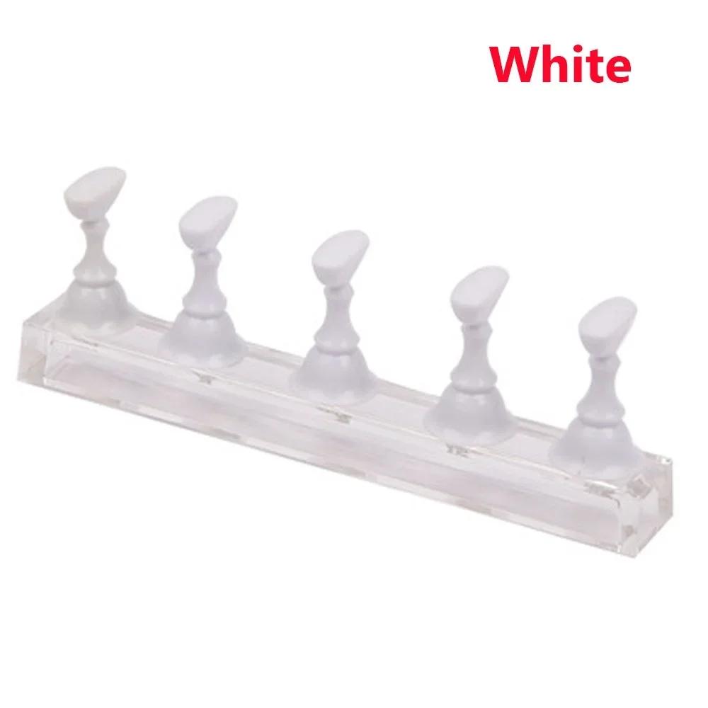 

1 Set False Nail Tips Practice Display Stand Holder Nail Art Trainning Display Tools белый
