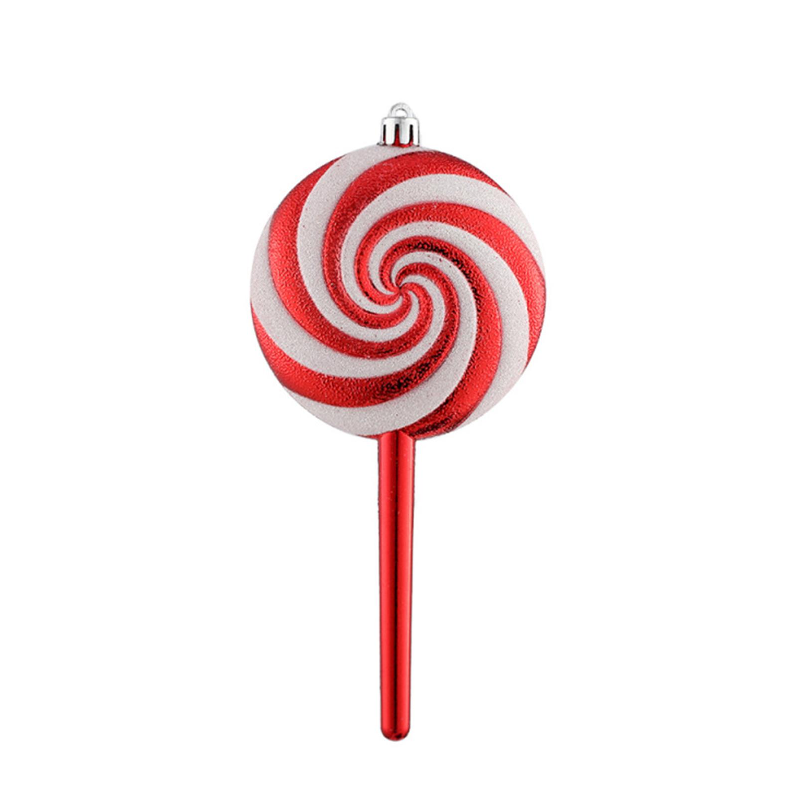 

Christmas PVC Candy Pendant Decor Red And White Painted Lollipop Ornament For Holiday Tree Party New Year Decoration
