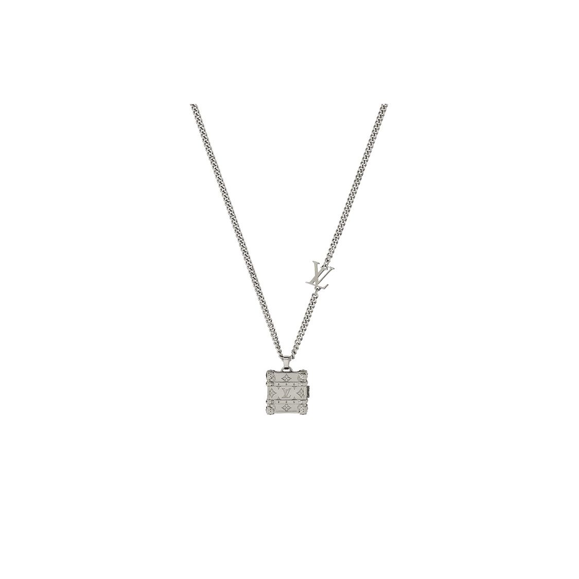 

Louis Vuitton Trunk Locket Pendant Metal Necklace Unisex necklace M00527 Default Packaging