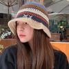 Knitted Beanie Hat for Women Y2K Striped Fisherman Hat Ethnic Style Color Contrast Cap Fashion Female Hat Teens Headwear