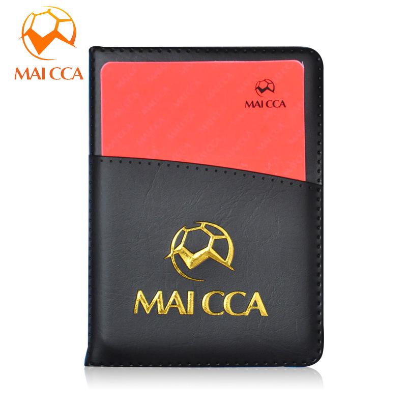 MAICCA Referee Record Book: Includes Red/Yellow Cards, Leather Case, and Ballpoint Pen