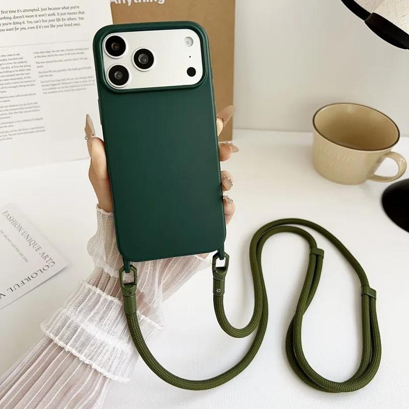 Custodia per Telefono con Laccetto in Silicone Per Per Iphone 17 16 1 14 13 Pro Max 17Pro 16Pro Air Antiurto Cinghia a Tracolla Cordoncino Copertura