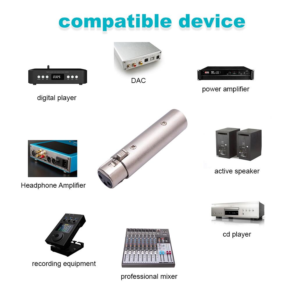 2pcs XLR Adapter XLR Male To Female Adapter XLR Female To Male Microphone Audio Converter Zinc Alloy Shell 3 Pin Female