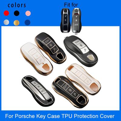 Pour Cayenne Panamera Macan Cayman 911 718 918 958 Étui de Clé Coque Housse Porte-Clé Télécommande Protecteur de Clé Porte-Clé Accessoires