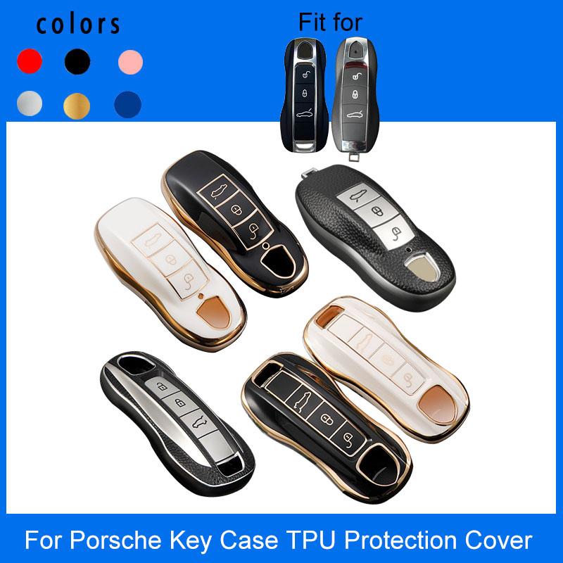 Voor Cayenne Panamera Macan Cayman 911 718 918 958 Sleuteletui Cover Shell Fob Afstandsbediening Sleutelbeschermer Houder Accessoires